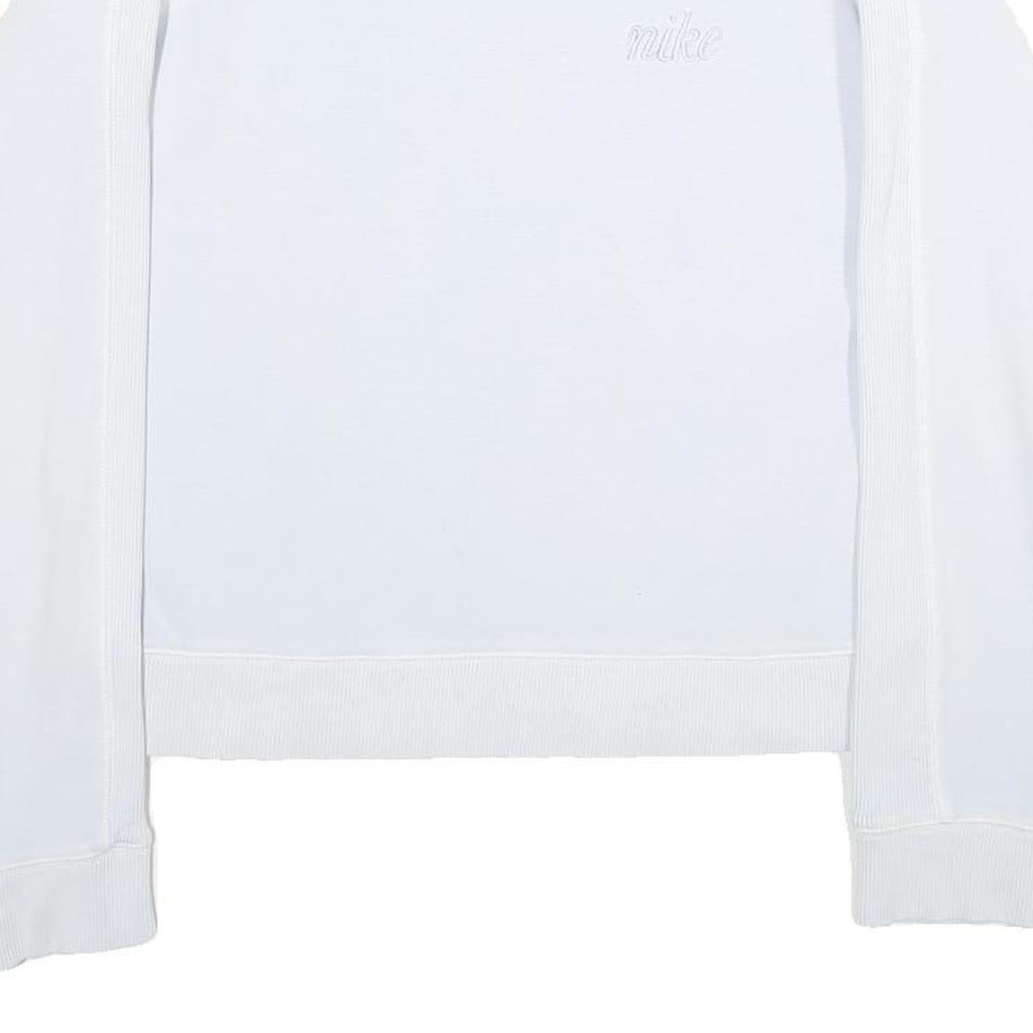 NIKE Womens White Crew Neck M Cotton Blend Sweatshirt Casual Lightweight