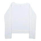 NIKE Womens White Crew Neck M Cotton Blend Sweatshirt Casual Lightweight