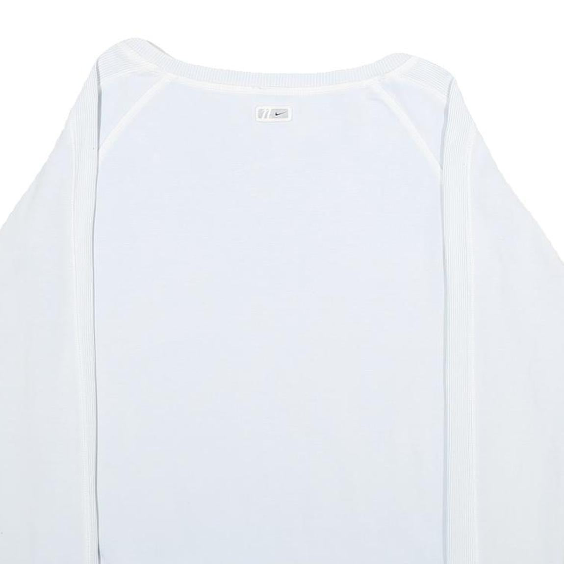 NIKE Womens White Crew Neck M Cotton Blend Sweatshirt Casual Lightweight