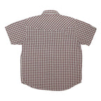DICKIES Mens Red & White Check Western Shirt L Classic Summer Workwear