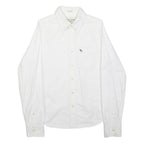 ABERCROMBIE & FITCH Mens White Plain Shirt S Cotton Casual Button-Down