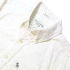 ABERCROMBIE & FITCH Mens White Plain Shirt S Cotton Casual Button-Down