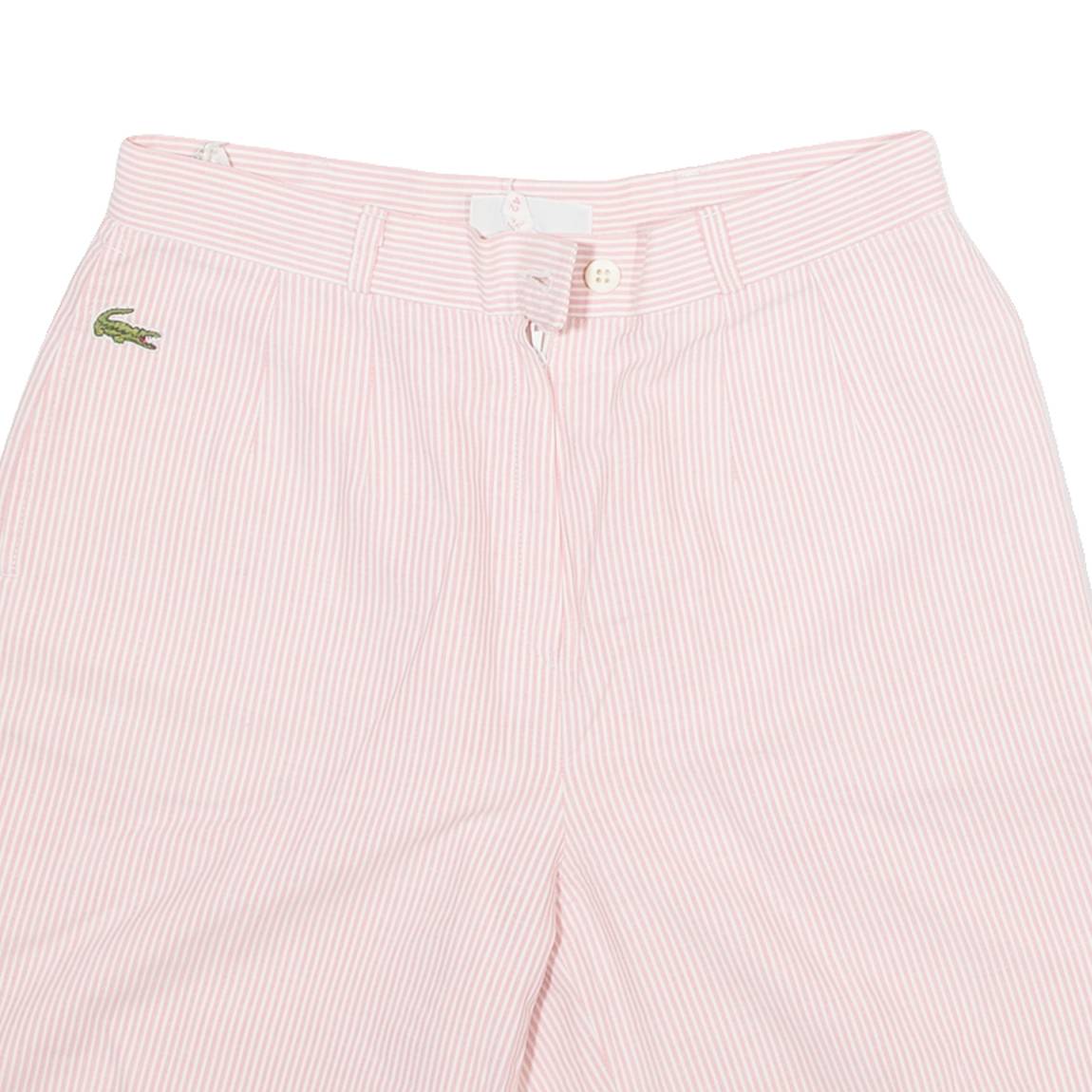 LACOSTE Womens Workwear Shorts Pink Striped XS W26