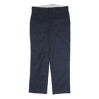 DICKIES Mens Regular Fit Cotton Blend Navy Blue Trousers W37 L31 Workwear Casual