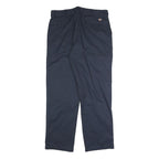 DICKIES Mens Regular Fit Cotton Blend Navy Blue Trousers W37 L31 Workwear Casual