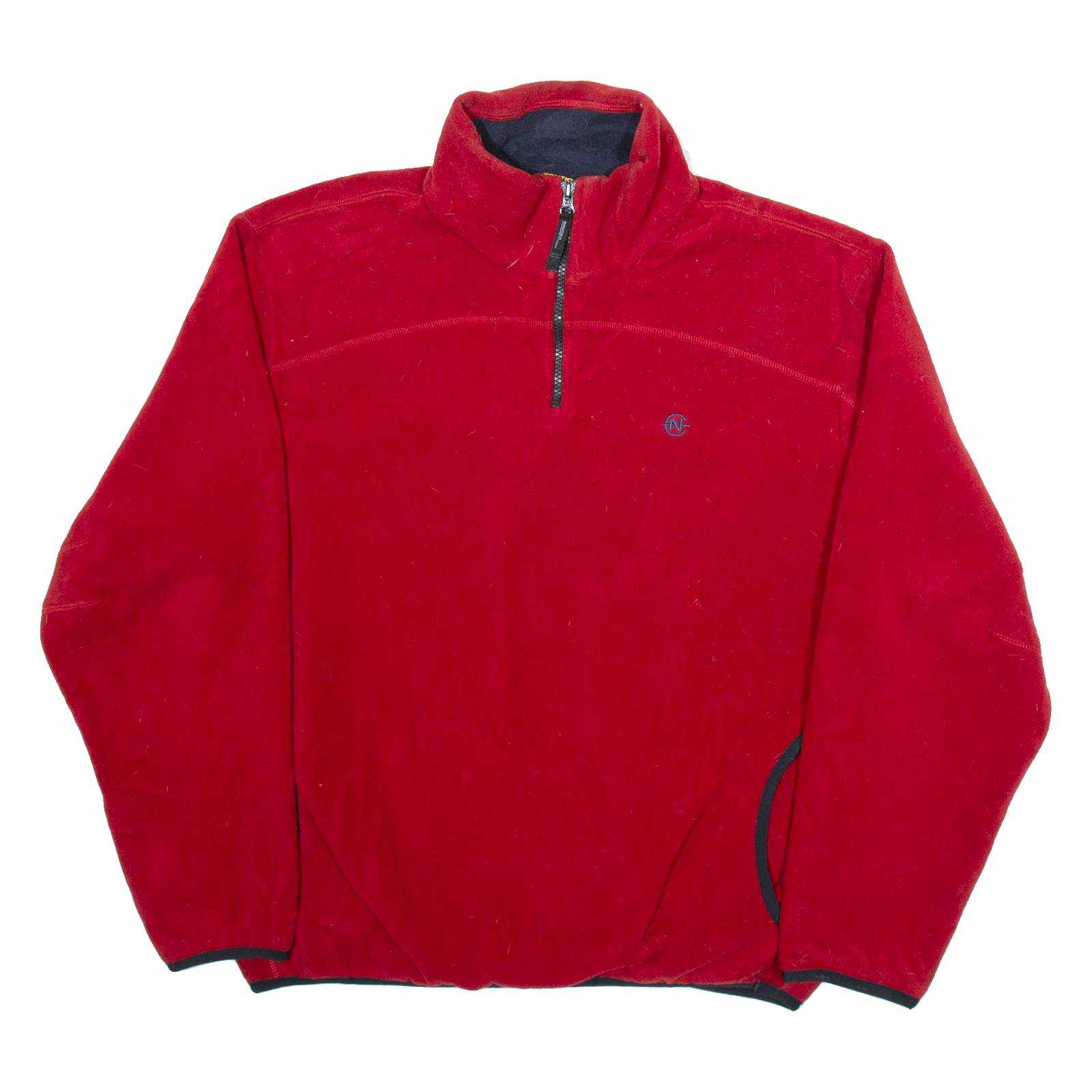 NAUTICA Mens Jumper Red 1/4 Zip Tight Knit M