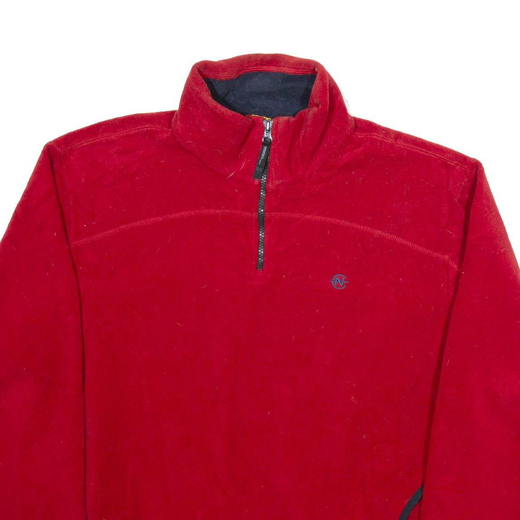 NAUTICA Mens Jumper Red 1/4 Zip Tight Knit M