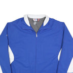 MAJESTIC Mens Blue & White Zip Jacket 2XL Polyester Sportswear Casual Outerwear