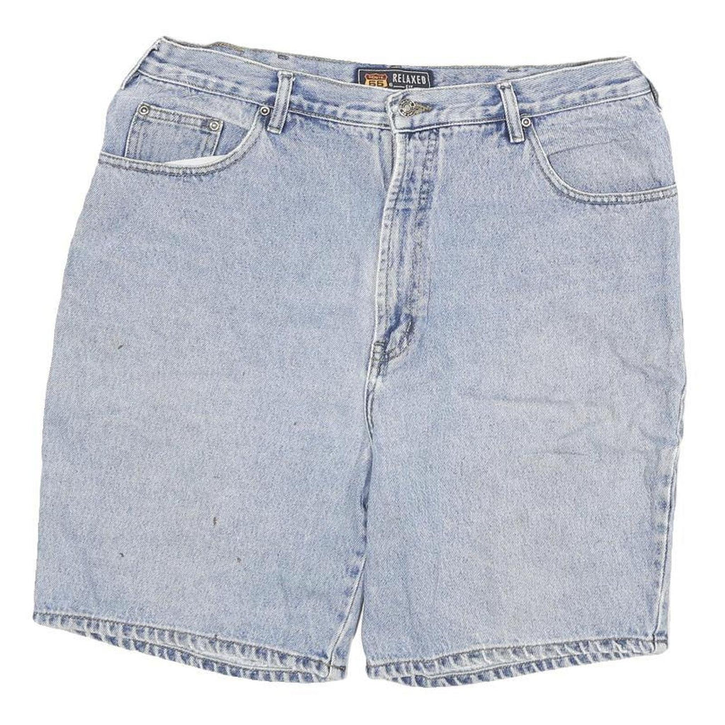 ROUTE 66 Womens Shorts Blue Casual Denim L W32 Relaxed Fit Cotton Blend