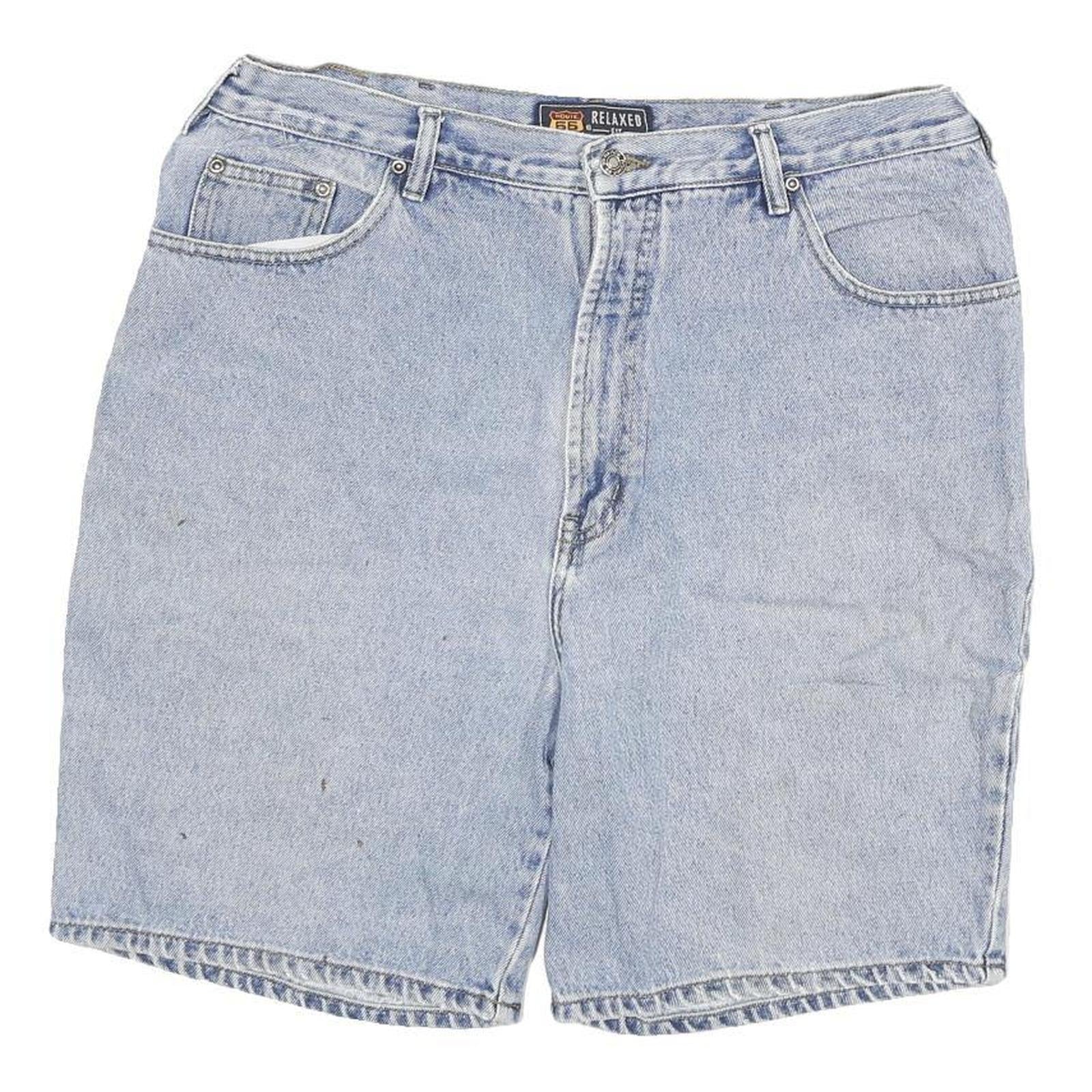 ROUTE 66 Womens Shorts Blue Casual Denim L W32 Relaxed Fit Cotton Blend