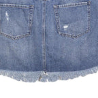JBD Womens Blue Denim Mini Cotton Blend Distressed Skirt L Casual Summer