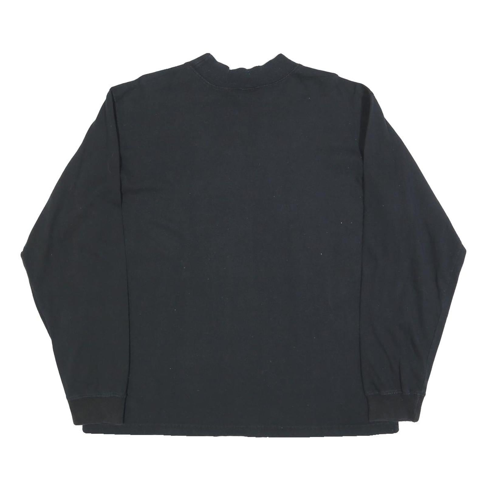 ADIDAS Mens Black Classic Long Sleeve Crew Neck Cotton Blend M T-Shirt