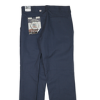 BIG BILL Mens Polyester Blend Navy Regular Straight Trousers W34 L32 Workwear