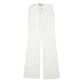 SUPERDRY Womens White Cotton Blend Regular Fit Flared Trousers W25 L30