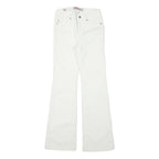 SUPERDRY Womens White Cotton Blend Regular Fit Flared Trousers W25 L30
