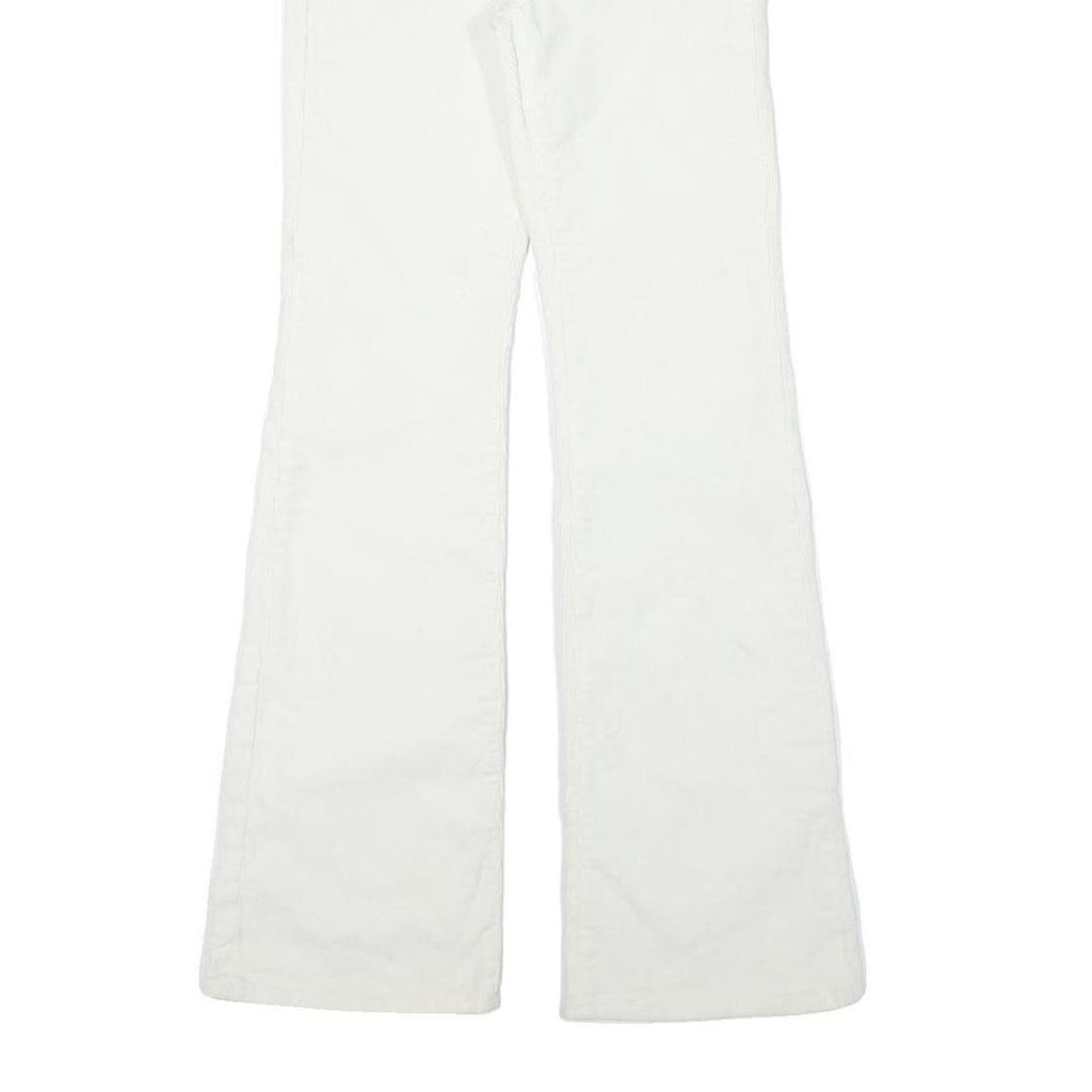 SUPERDRY Womens White Cotton Blend Regular Fit Flared Trousers W25 L30