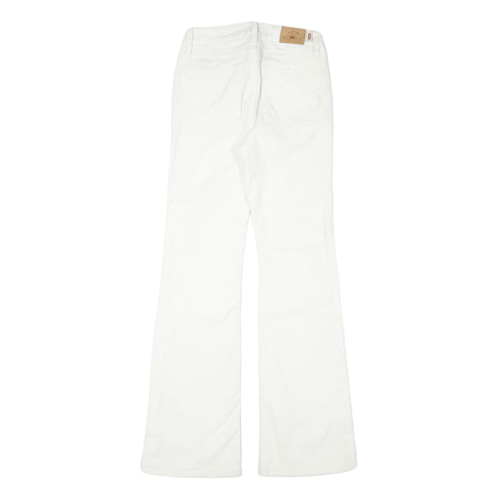SUPERDRY Womens White Cotton Blend Regular Fit Flared Trousers W25 L30