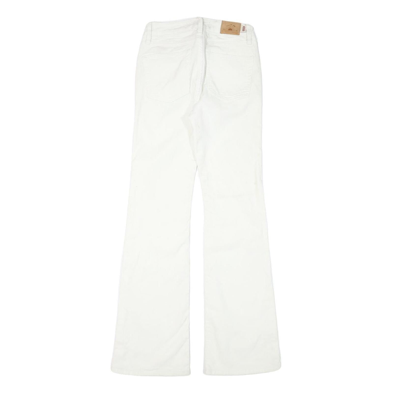 SUPERDRY Womens White Cotton Blend Regular Fit Flared Trousers W25 L30
