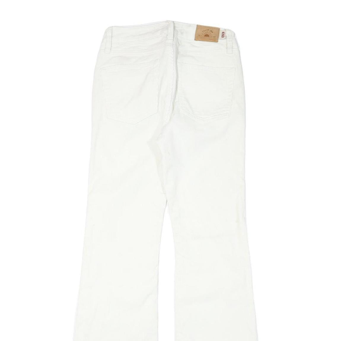 SUPERDRY Womens White Cotton Blend Regular Fit Flared Trousers W25 L30
