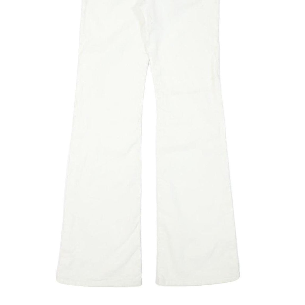 SUPERDRY Womens White Cotton Blend Regular Fit Flared Trousers W25 L30