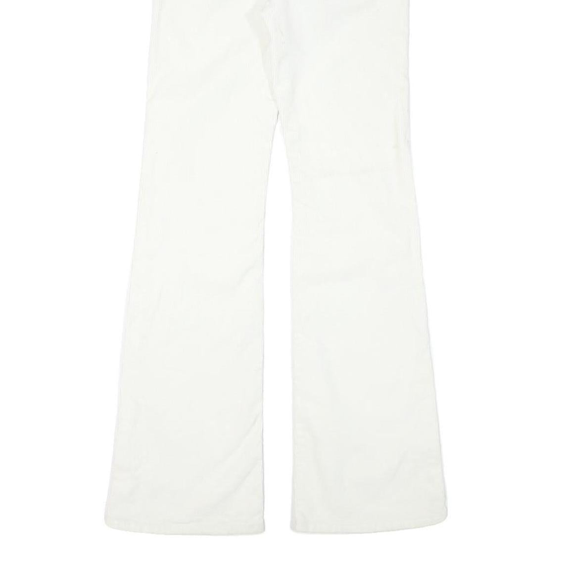 SUPERDRY Womens White Cotton Blend Regular Fit Flared Trousers W25 L30