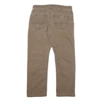 DICKIES Mens Cotton Blend Beige Regular Fit Straight Leg Trousers W34 L27 Casual