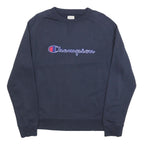 CHAMPION Mens Navy Blue Sweatshirt XL Crew Neck Cotton Blend Pullover Casual
