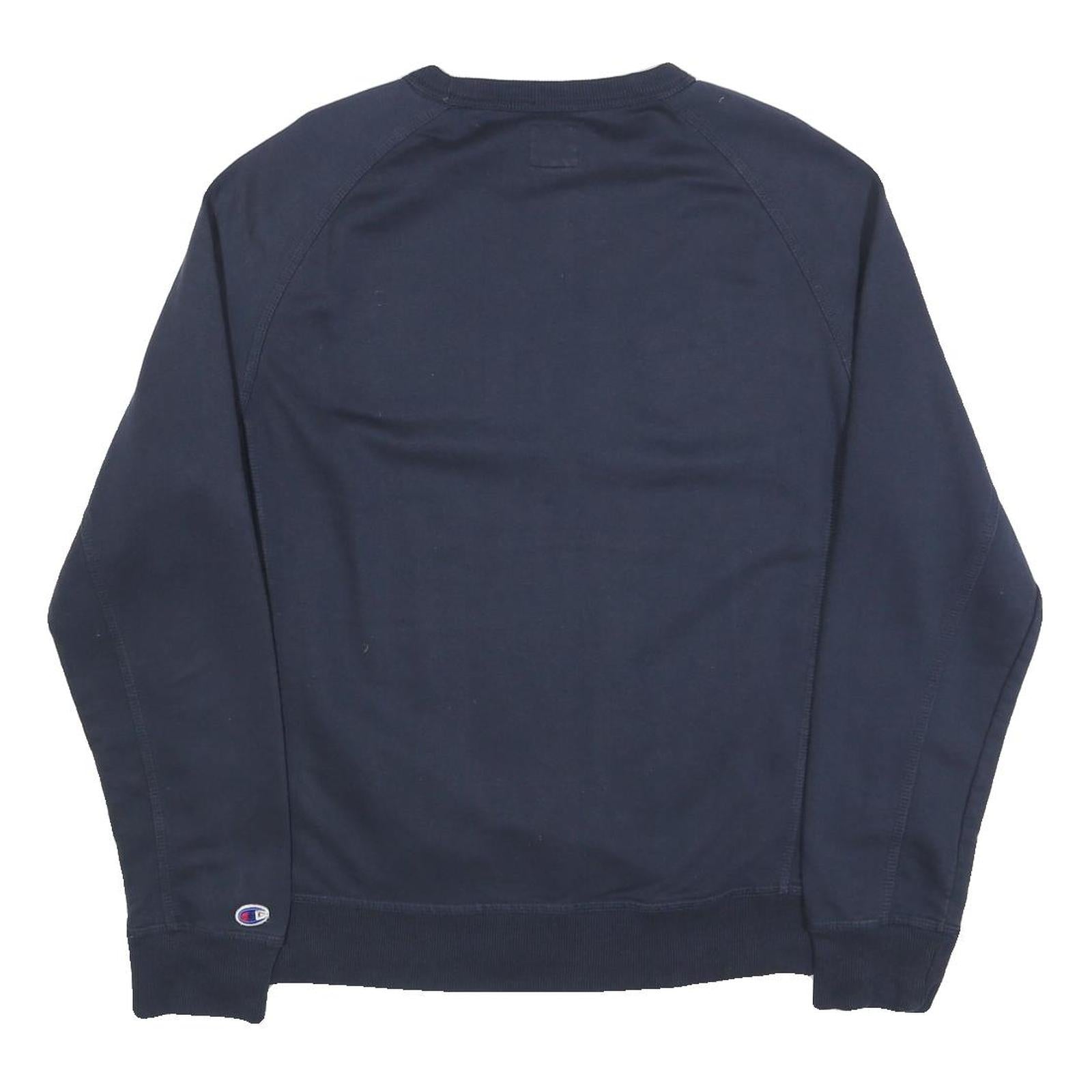 CHAMPION Mens Navy Blue Sweatshirt XL Crew Neck Cotton Blend Pullover Casual