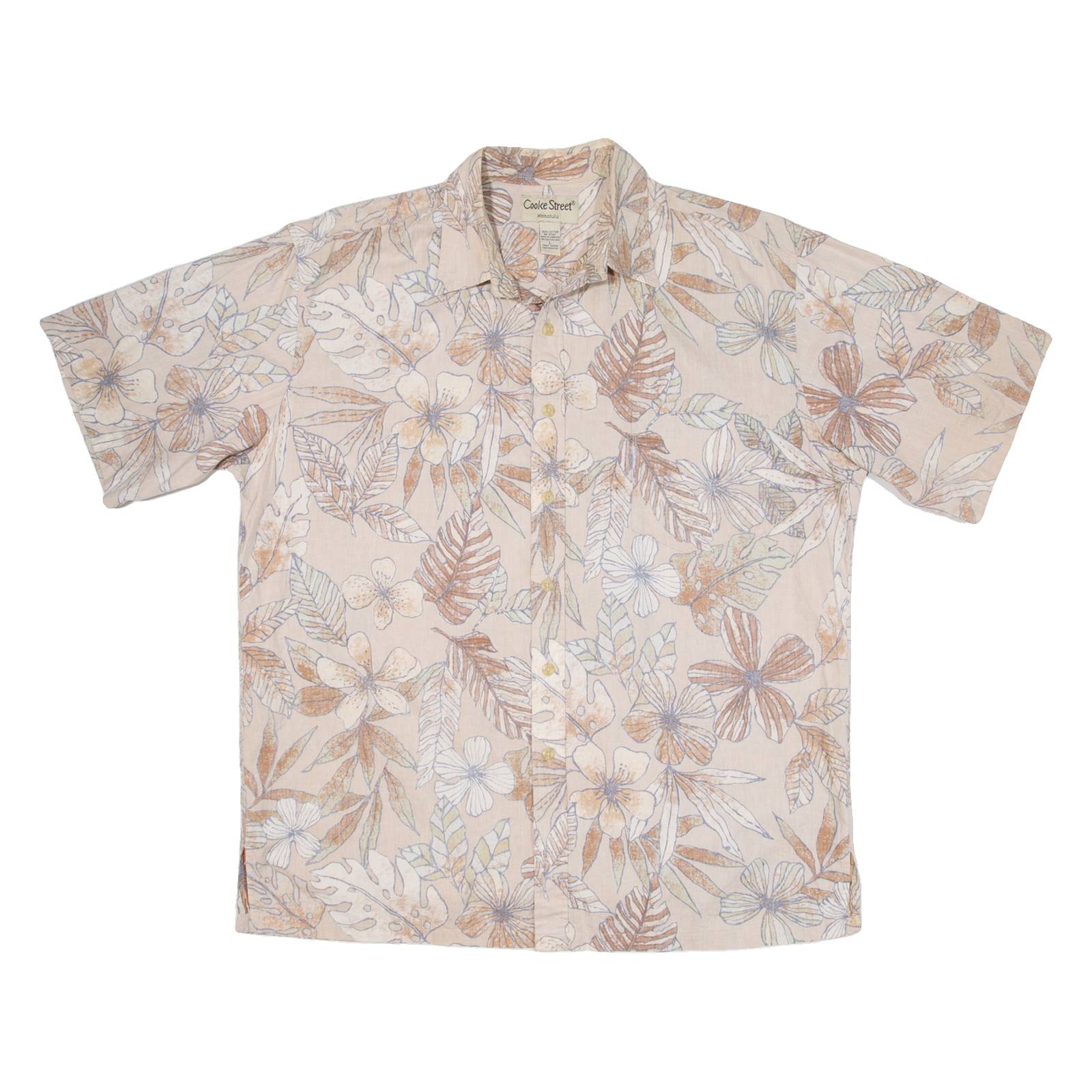 COOKE STREET Mens Hawaiian Shirt Pink Floral L
