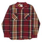 LEVI'S Mens Red Yellow Plaid Shirt XL Cotton Blend Casual Long Sleeve Button