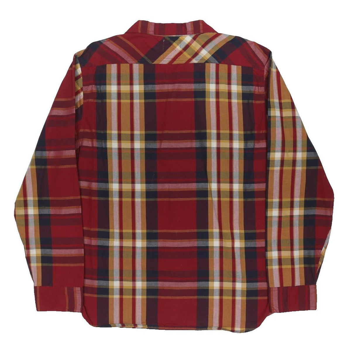 LEVI'S Mens Red Yellow Plaid Shirt XL Cotton Blend Casual Long Sleeve Button