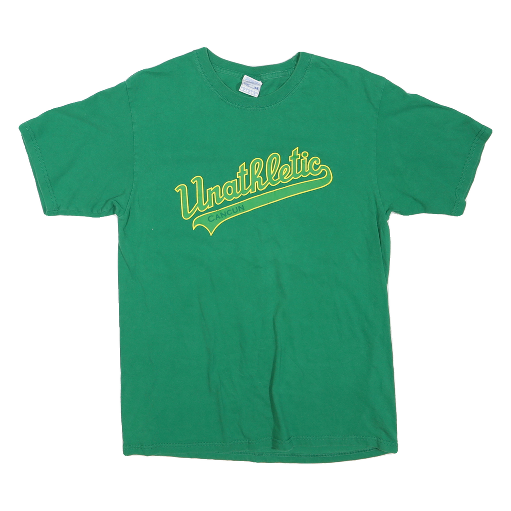 YAZBEK Mens Green Unathletic Cancun Graphic T-Shirt M Short Sleeve Crew Neck