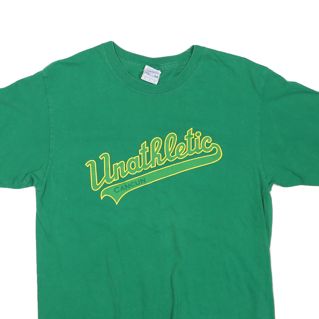 YAZBEK Mens Green Unathletic Cancun Graphic T-Shirt M Short Sleeve Crew Neck