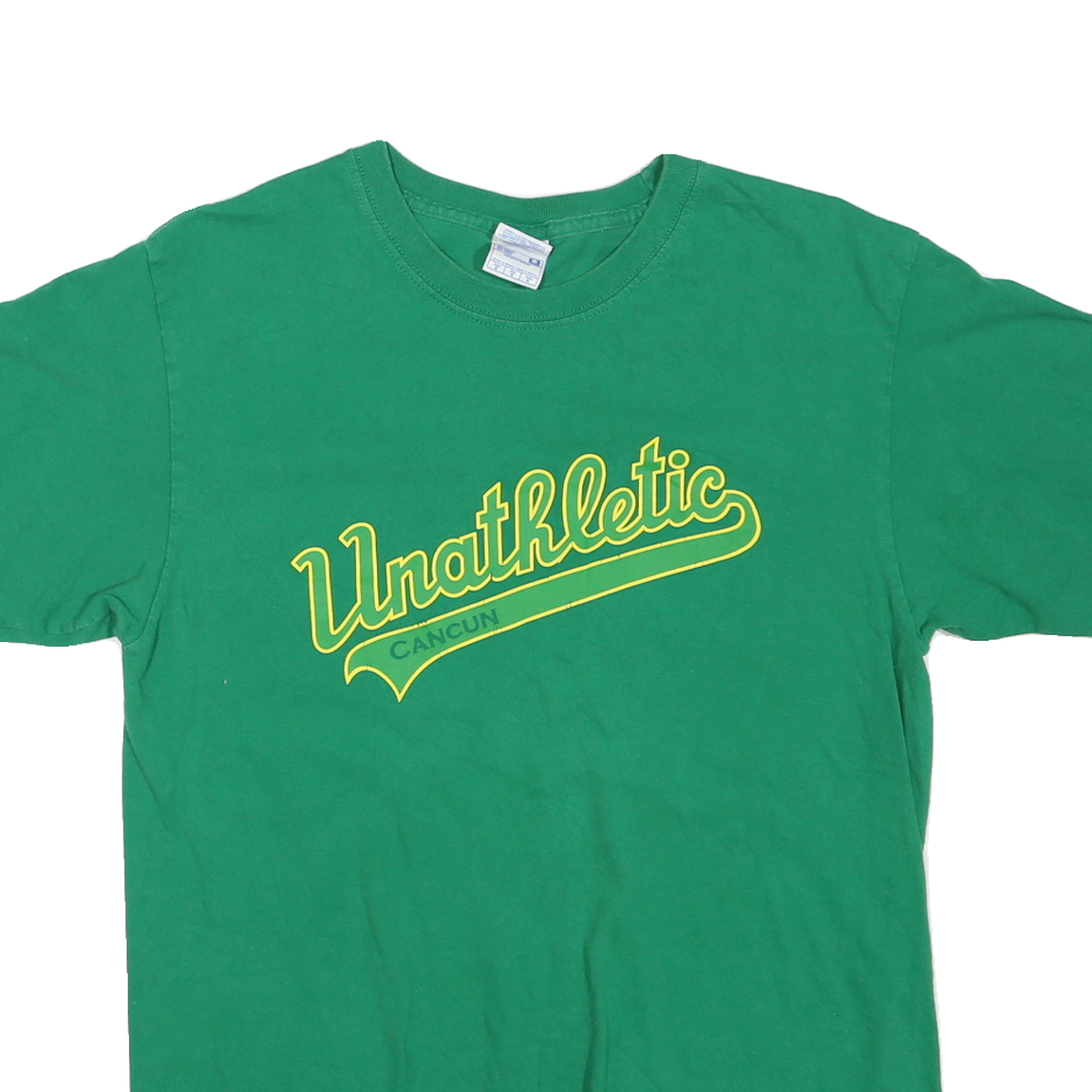 YAZBEK Mens Green Unathletic Cancun Graphic T-Shirt M Short Sleeve Crew Neck