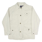 AMERICAN OUTDOOR Mens White Cotton Button Jacket M Plain Casual Lightweight