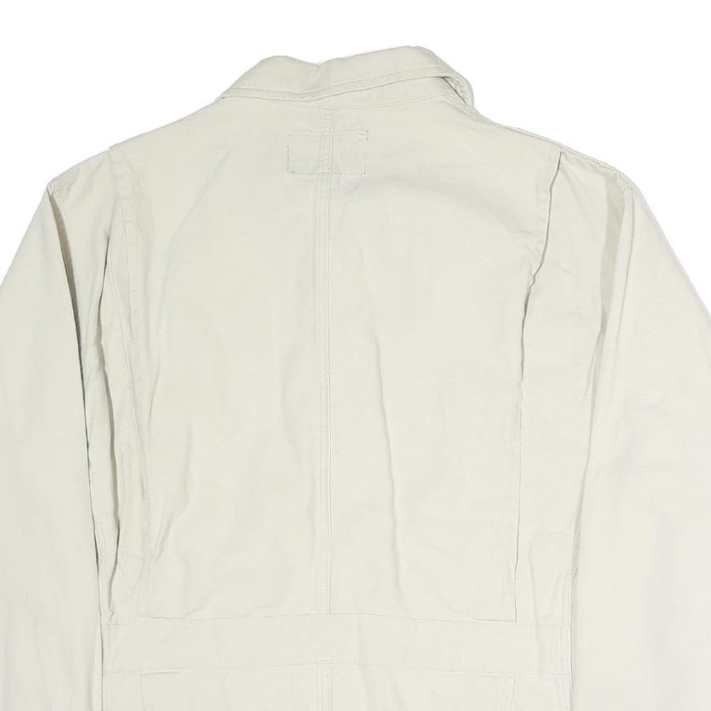 AMERICAN OUTDOOR Mens White Cotton Button Jacket M Plain Casual Lightweight
