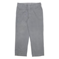 DICKIES Mens Regular Fit Grey Cotton Blend Zip Trousers W34 L28 Casual Workwear