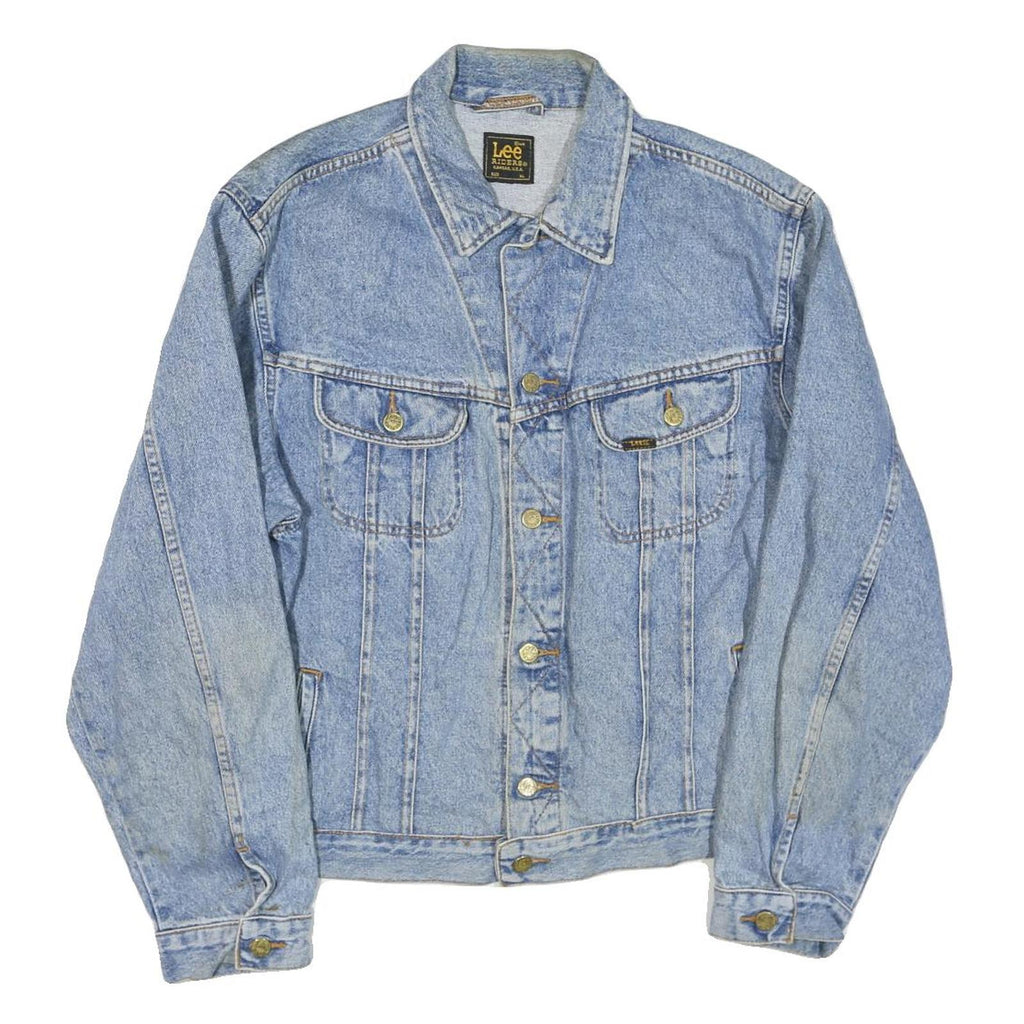 LEE Mens Blue Denim Classic Jacket XL Cotton Blend Button Closure Casual Retro