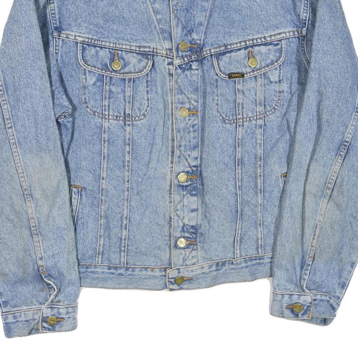 LEE Mens Blue Denim Classic Jacket XL Cotton Blend Button Closure Casual Retro