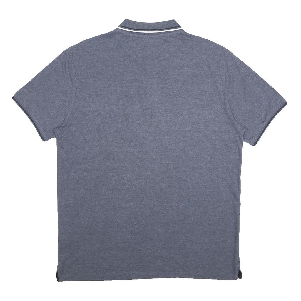 CHAMPION Mens Blue Short Sleeve Plain Polo Shirt XL Cotton Blend Casual