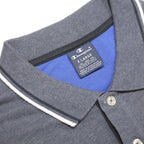 CHAMPION Mens Blue Short Sleeve Plain Polo Shirt XL Cotton Blend Casual