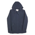 GAUDI Womens Navy Blue Jacket S Polyester Blend Plain Hooded Zip Casual Outdoor