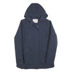 GAUDI Womens Navy Blue Jacket S Polyester Blend Plain Hooded Zip Casual Outdoor