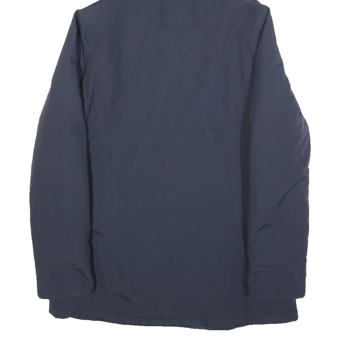 GAUDI Womens Navy Blue Jacket S Polyester Blend Plain Hooded Zip Casual Outdoor