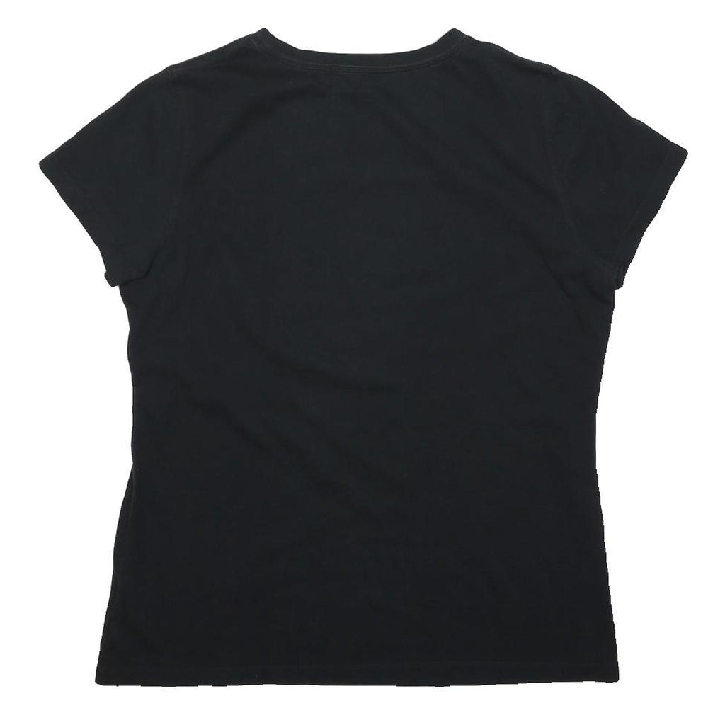 NEW BALANCE Womens Black & Purple Graphic T-Shirt S Short Sleeve Crew Neck Logo