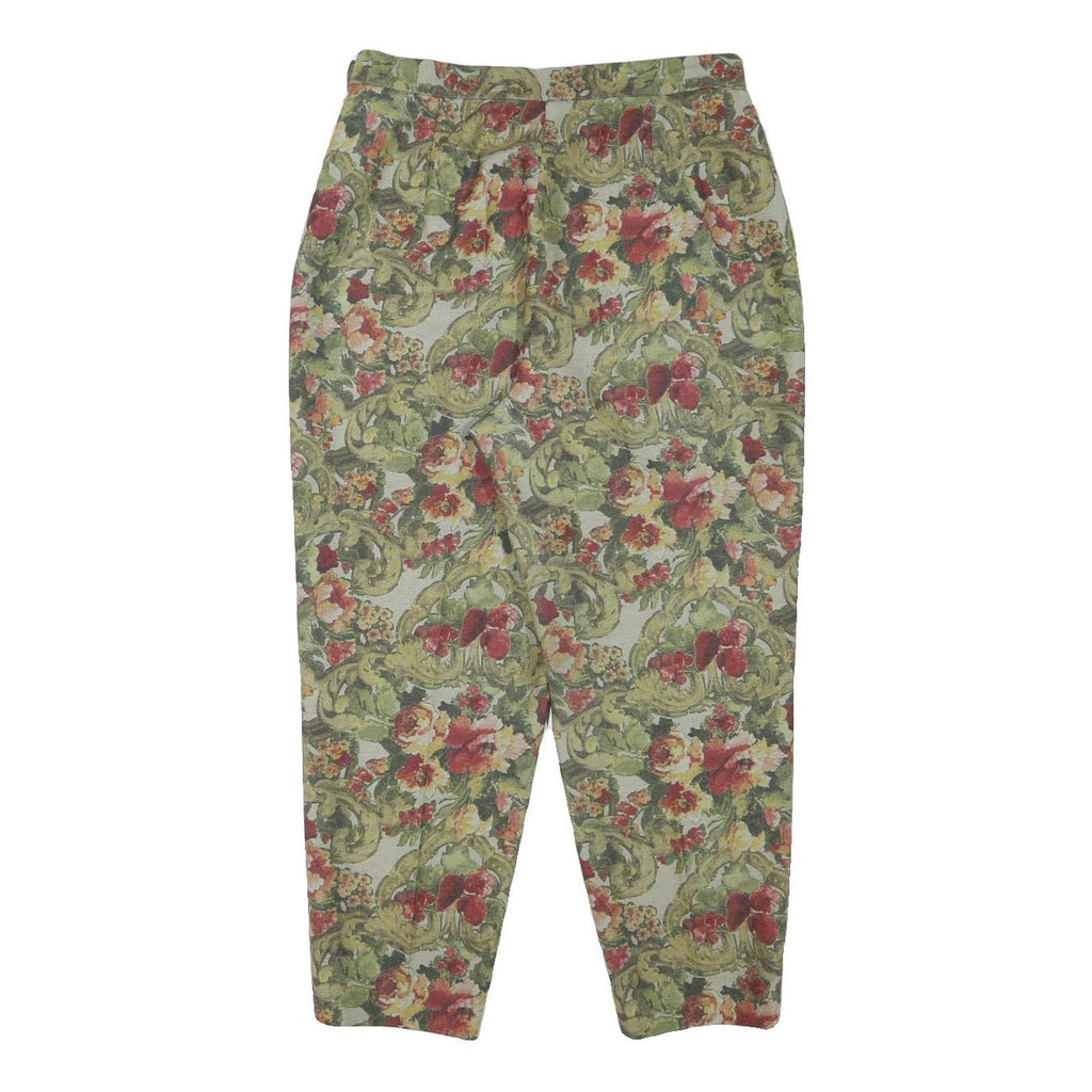 GEORGIA NETTI Womens Cotton Blend Floral Relaxed Tapered Trousers W28 L25