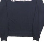CHAMPION Boys Black Cotton Blend Crew Neck Sweatshirt 15-16Y Logo Printed