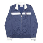FILA Mens Navy & White Zip Front Track Jacket S Polyester Athletic Sportswear