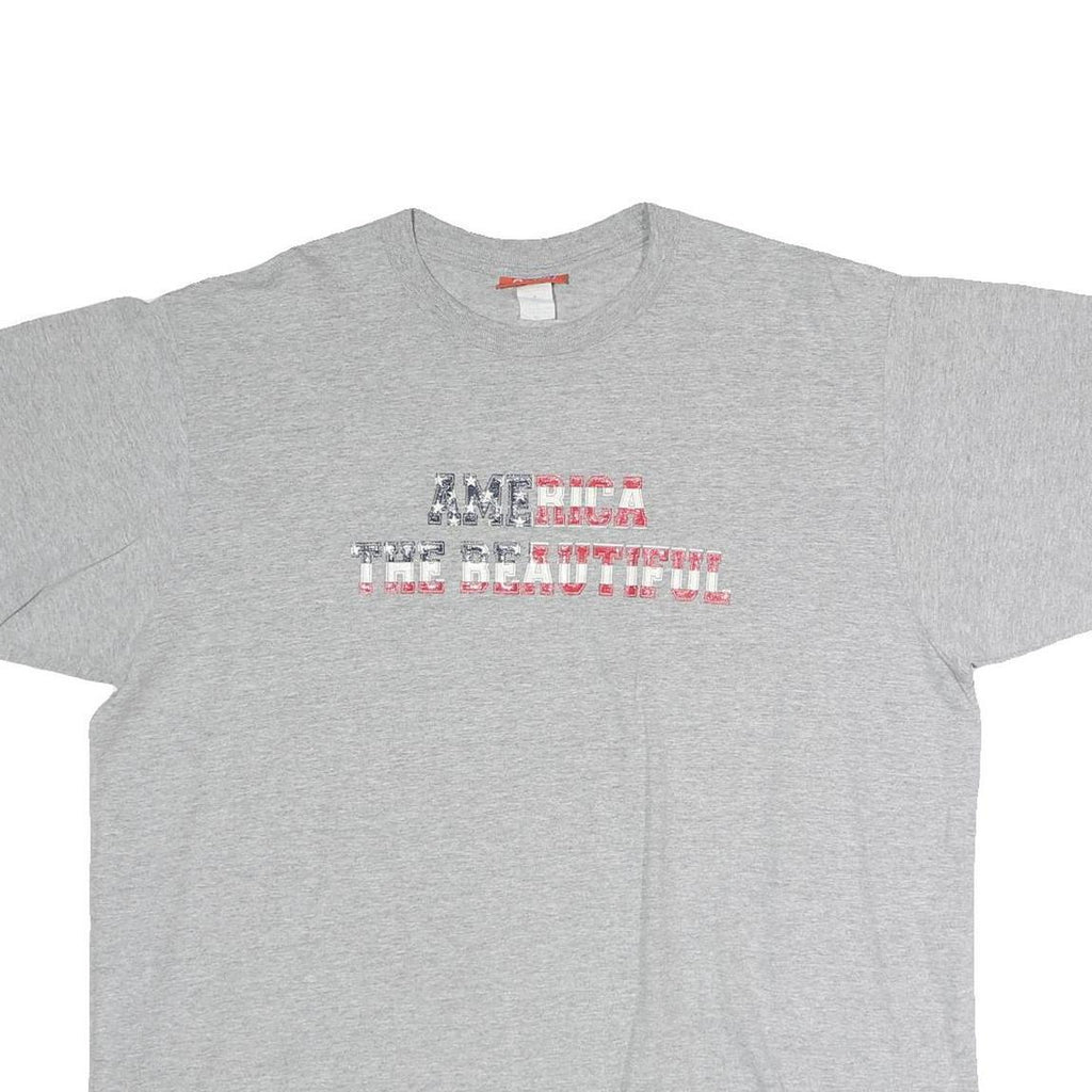 CELEBRATION NATION Mens Grey America The Beautiful Graphic T-Shirt XL Short