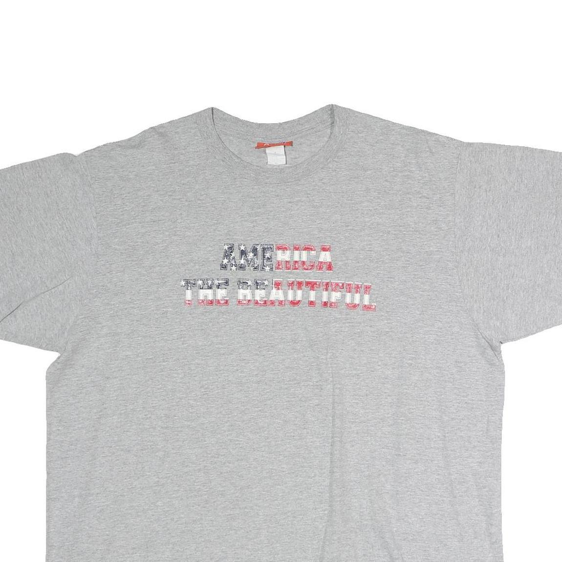 CELEBRATION NATION Mens Grey America The Beautiful Graphic T-Shirt XL Short